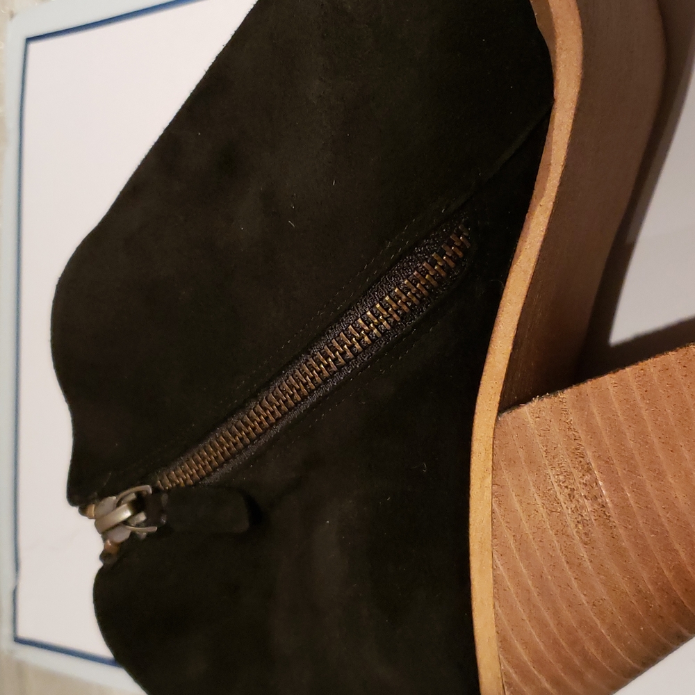 SUSINA Boots Suede Leather Fashion Bootie NEW Comfort Heel Women's 11 BLACK - Picture 12 of 15